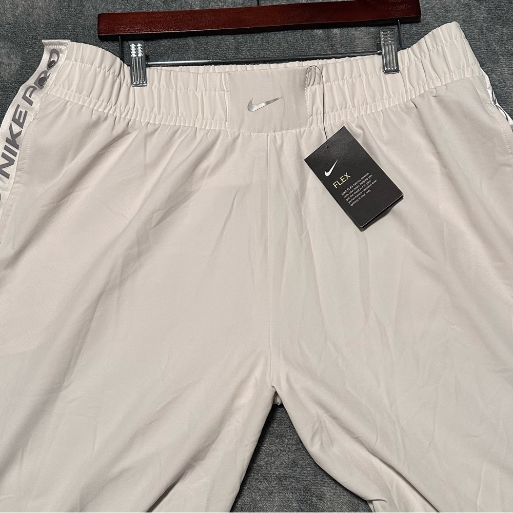 New NIKE WOMEN’S XXL PRO TEAR AWAY PANTS Loose Bone Ivory Workout - Picture 7 of 10